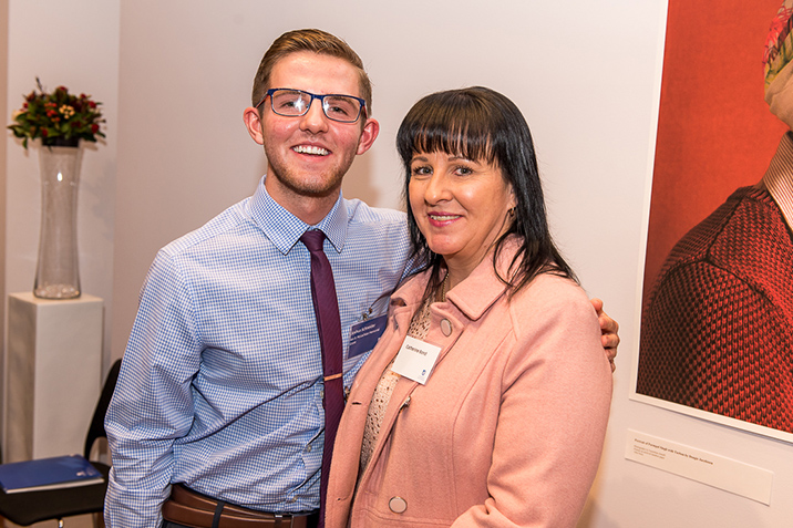 Joshua and his mum at a donor thank you event