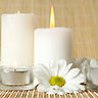 White candles burning