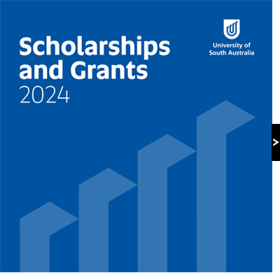 Cover of the UniSA 2024 Scholarships and Grants booklet