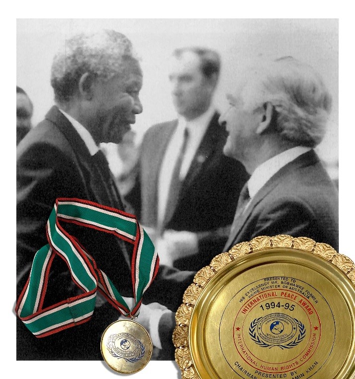Bob Hawke with Nelson Mandela